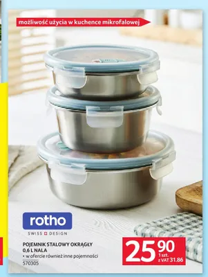 Pojemnik stalowy okrągły Rotho Nala 0,6 l promocja w Selgros