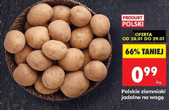 Ziemniaki polskie jadalne na wagę promocja w Biedronka