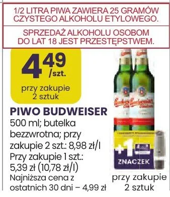 Piwo Budweiser promocja w Stokrotka