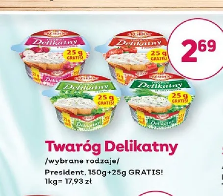 Twaróg Delikatny President promocja w Bliski