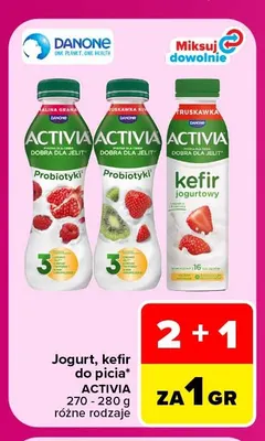 Jogurt do picia Activia truskawka kiwi promocja w Carrefour