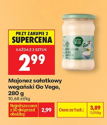 Majonez sałatkowy wegański promocja w Biedronka