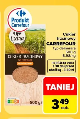 Cukier trzcinowy demerara Carrefour promocja w Carrefour Market