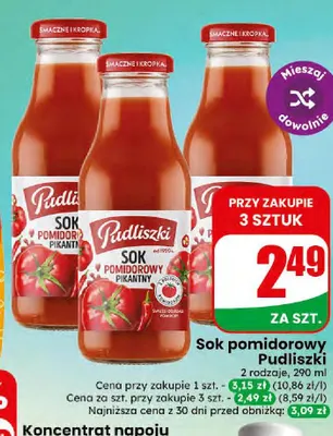 Sok pomidorowy Pudliszki promocja w Dino