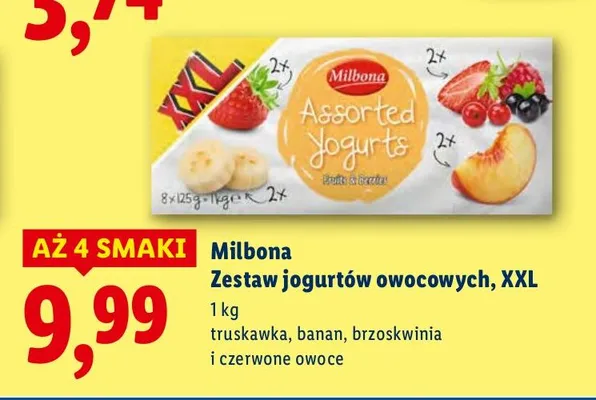 Zestaw jogurtów owocowych, XXL promocja w Lidl