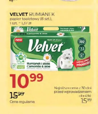 Papier toaletowy Velvet Rumianek promocja w Drogerie Jawa