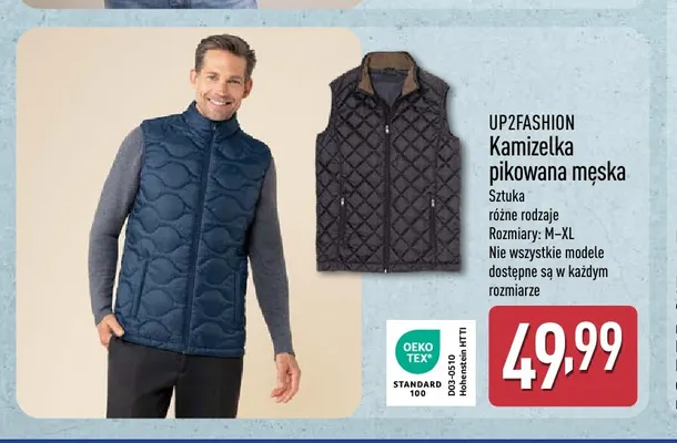 Kamizelka pikowana męska UP2Fashion promocja w Aldi