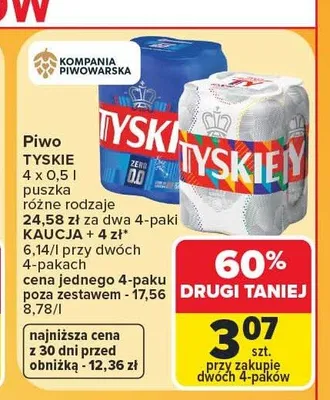 Piwo bezalkoholowe Tyskie Zero promocja w Carrefour