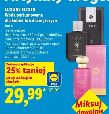 Woda perfumowana dla kobiet Luxury Elixir promocja w Lidl