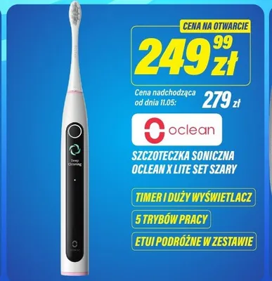 Szczoteczka soniczna Oclean X Lite Set szary promocja w RTV EURO AGD