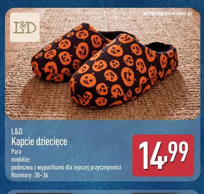 Kapcie dziecięce L & D promocja w Aldi