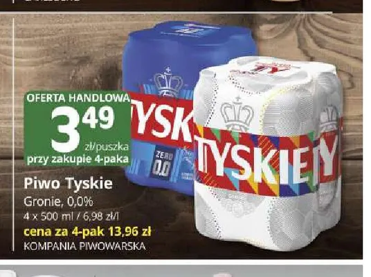 Piwo Tyskie Gronie 4-pak promocja w Marketvita
