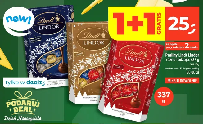 Praliny Lindt Lindor Assorti promocja w Dealz