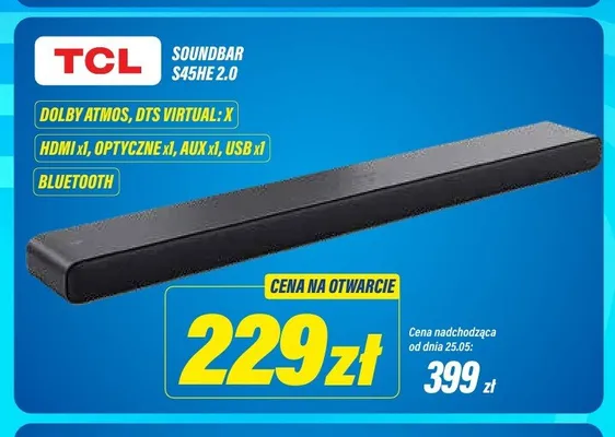 Soundbar TCL S45HE 2.0 promocja w RTV EURO AGD