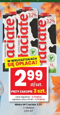 Mleko UHT Łaciate 3,2% promocja w emma MARKET