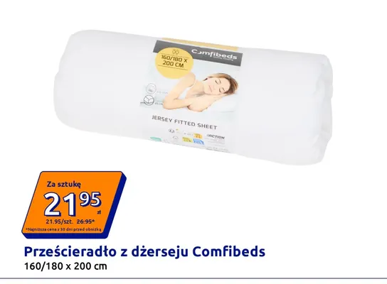Prześcieradło z dżerseju Comfibeds 160/180x200 cm promocja w Action