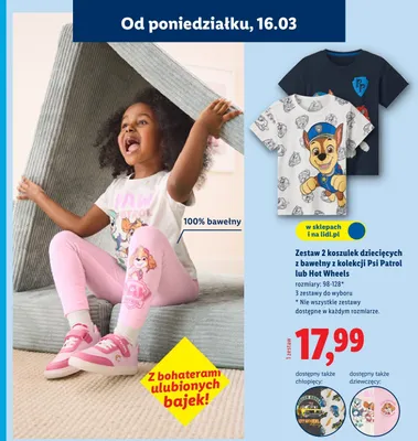 Zestaw 2 koszulek dziecięcych z bawełny z kolekcji Hot Wheels promocja w Lidl