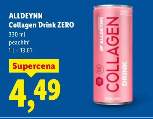 Napój Collagen drink ZERO peachini promocja w Lidl
