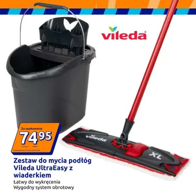Zestaw do mycia podłóg Vileda UltraEasy z wiaderkiem promocja w Action