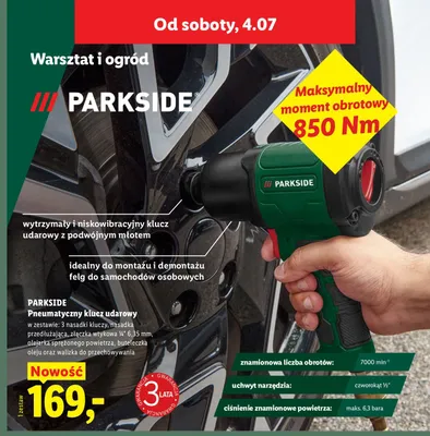 Pneumatyczny klucz udarowy PARKSIDE promocja w Lidl