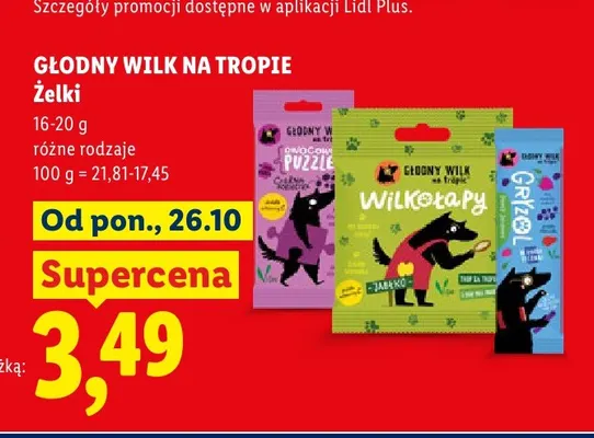 Żelki Głodny Wilk Na Tropie Wilkołapy Jabłko promocja w Lidl