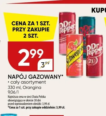 Napój gazowany Schweppes promocja w Chata Polska