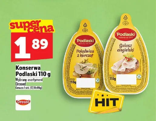 Konserwa Podlaski polędwica z kurczat Drosed promocja w TOPAZ