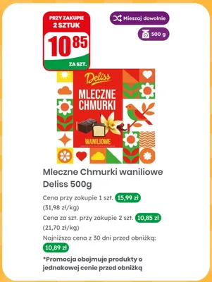 Mleczne Chmurki waniliowe Deliss promocja w Dino