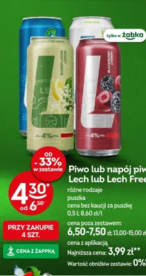 Napój piwny Lech Elderflower Lemon promocja w Żabka