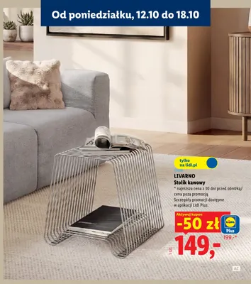 Stolik kawowy Livarno promocja w Lidl