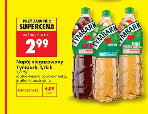 Napój niegazowany jabłko-wiśnia Tymbark promocja w Biedronka