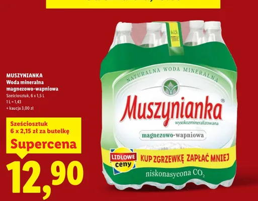 Woda mineralna magnezowo-wapniowa sześciosztuk promocja w Lidl