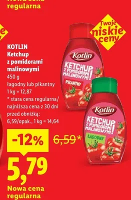 Ketchup z pomidorami malinowymi pikantny Kotlin promocja w Lidl