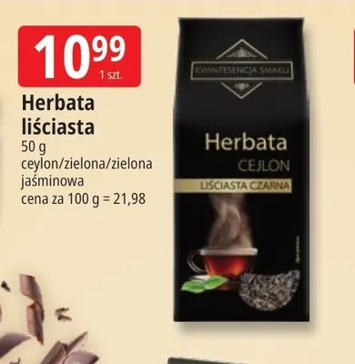 Herbata liściasta zielona jaśminowa Kwintesencja Smaku promocja w Leclerc