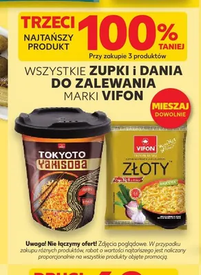 Zupki i dania do zalewania Vifon promocja w Kaufland
