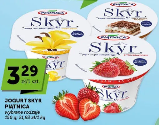 Jogurt skyr piątnica wybrane rodzaje promocja w Euro Sklep