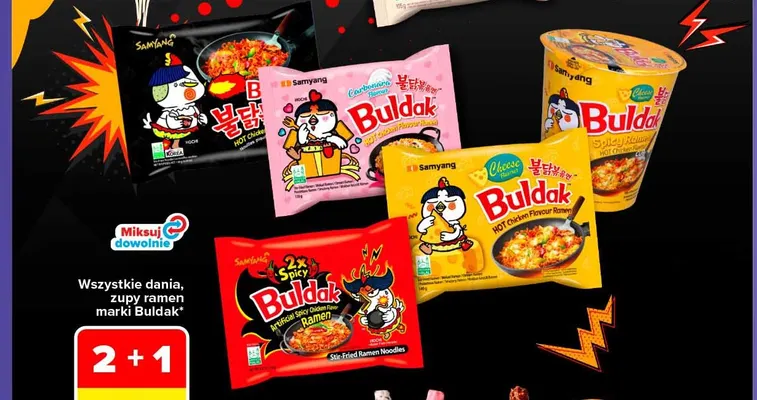 Danie ramen w kubku Buldak Cheese Samyang promocja w Carrefour
