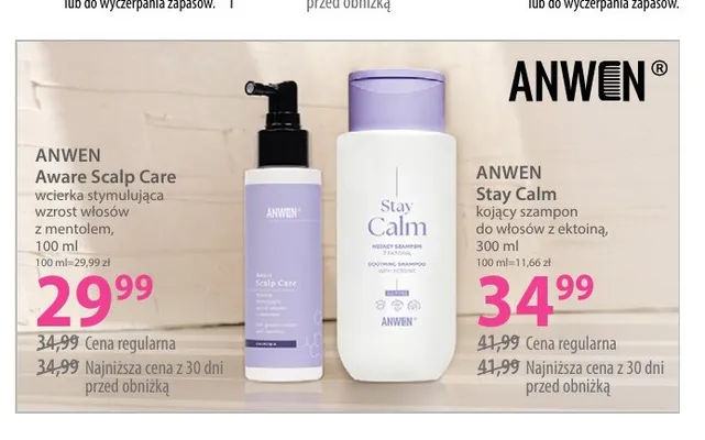 Wcierka stymulująca wzrost włosów z mentolem Anwen Aware Scalp Care promocja w Hebe