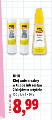 Klej uniwersalny Uhu promocja w Lidl