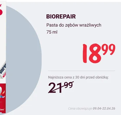 Pasta do zębów wrażliwych promocja w Rossmann