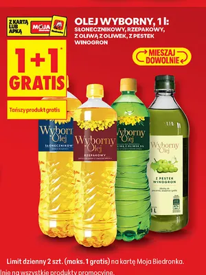 Olej z oliwą z oliwek Wyborny 1 l promocja w Biedronka