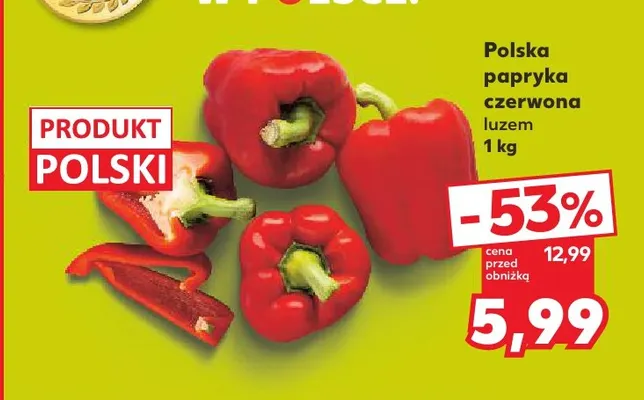 Papryka czerwona polska promocja w Kaufland