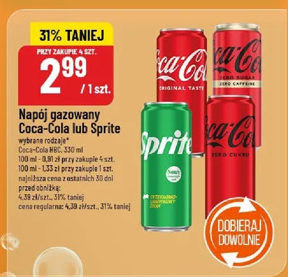Napój gazowany wybrane rodzaje promocja w POLOmarket