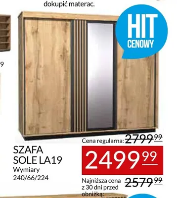 Szafa Sole LA19 promocja w Abra Meble