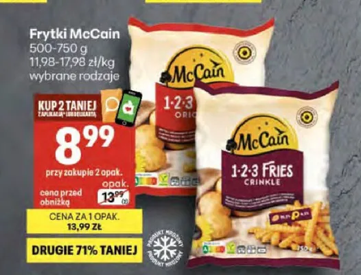 Frytki McCain 1-2-3 FRIES CRINKLE promocja w Delikatesy Centrum