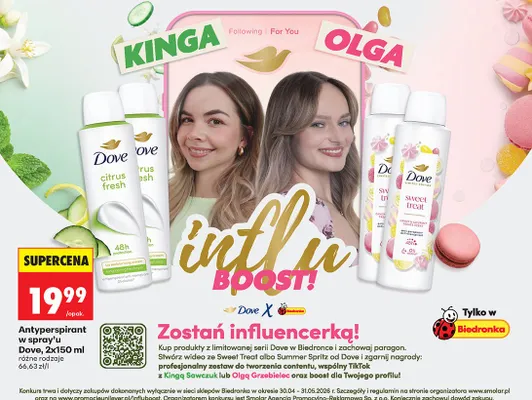 Antyperspirant w spray'u Dove citrus fresh promocja w Biedronka