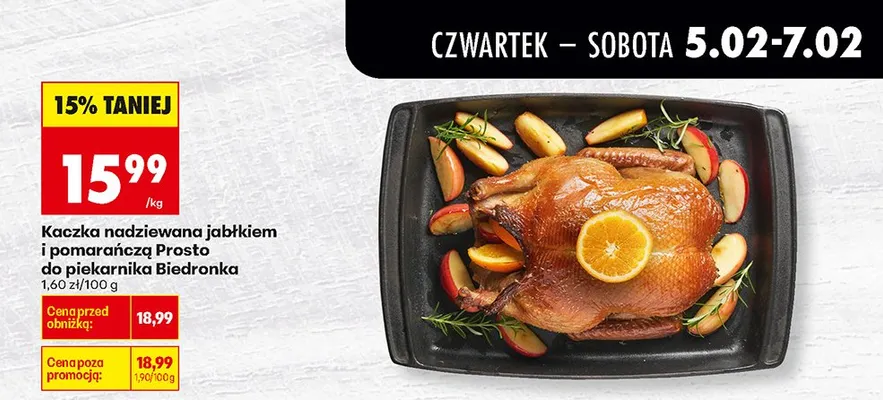 Kaczka nadziewana jabłkiem i pomarańczą Prosto do piekarnika Biedronka promocja w Biedronka