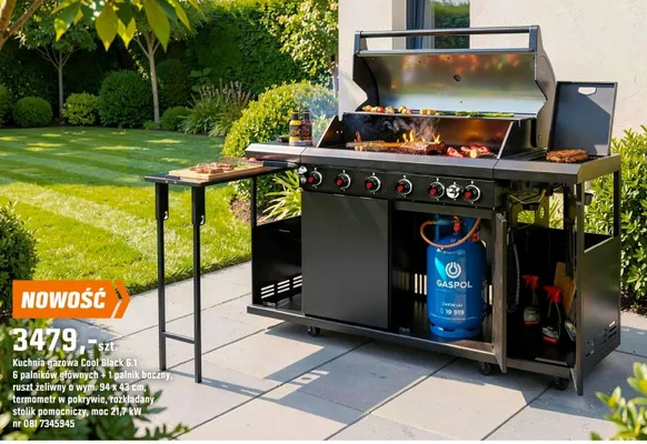 Kuchnia gazowa Cool Black 6.1 promocja w OBI