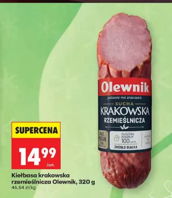 Kiełbasa krakowska rzemieślnicza Olewnik promocja w Biedronka