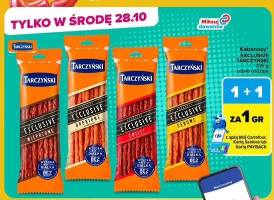 Kabanosy Exclusive chilli Tarczyński promocja w Carrefour